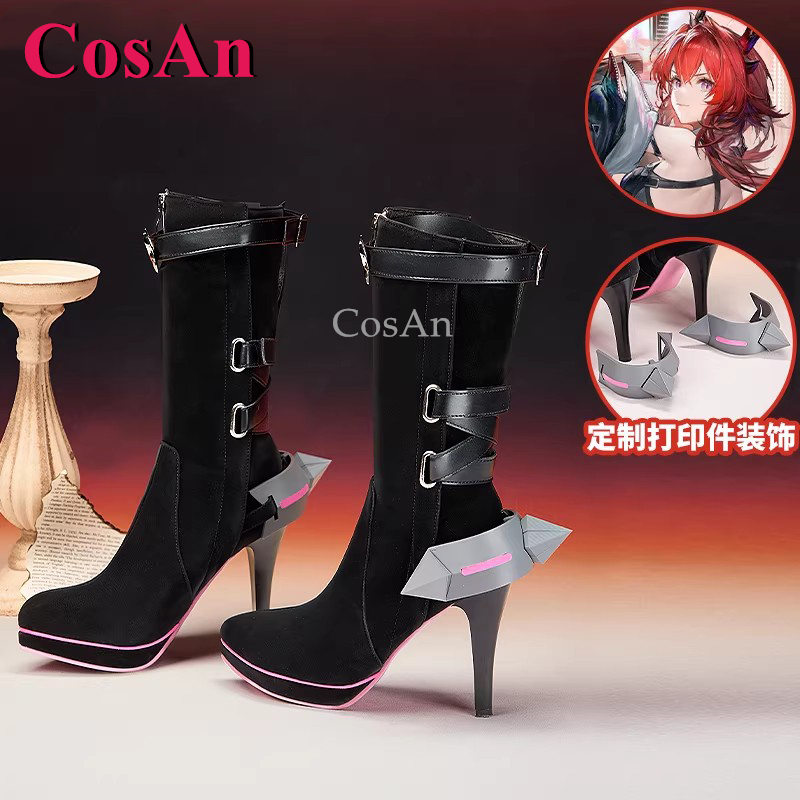 Women'S Fashion Leather Boots - CosAn Game Arknights: Endfield Laevatain Shoes