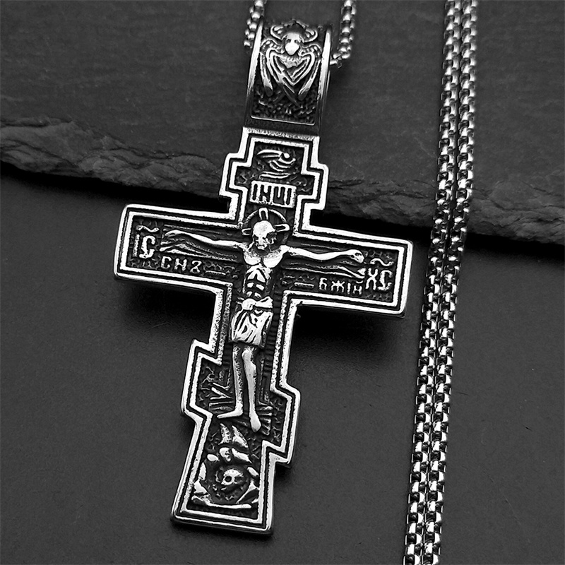 Women Fashion Icon - Orthodox Icon Cross Statue Crucifix Pendant
