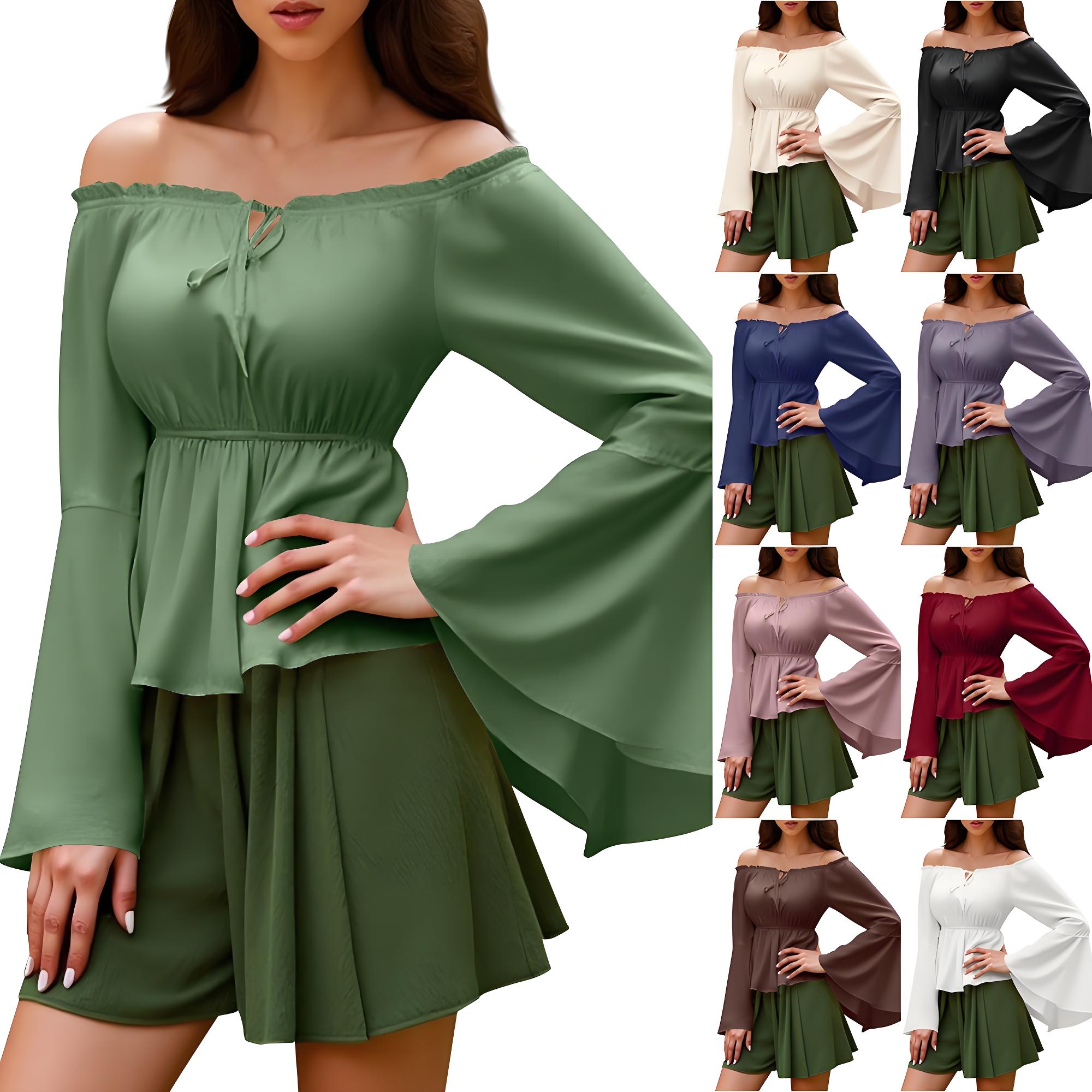 Off Shoulder Top - Renaissance Blouse Peasant Women Off Shoulder