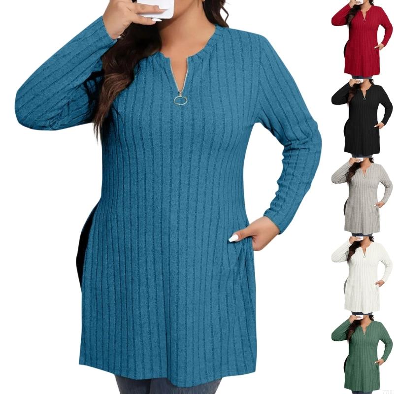 Women'S Fashion Quarter Zip - 77HE Quarter Zip Pullover Women Long