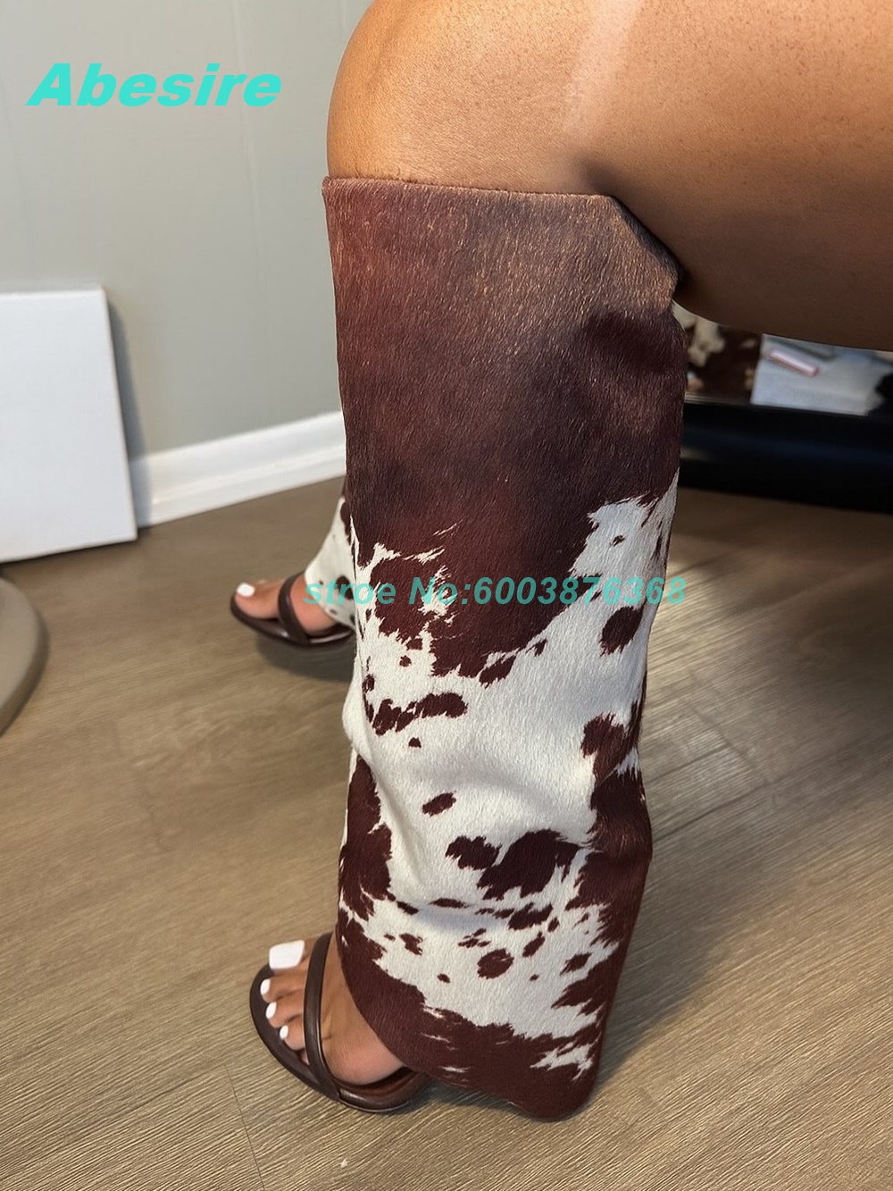 Cow Pattern Patchwork Suede Sa - Women'S Fashion Boots recension och pris