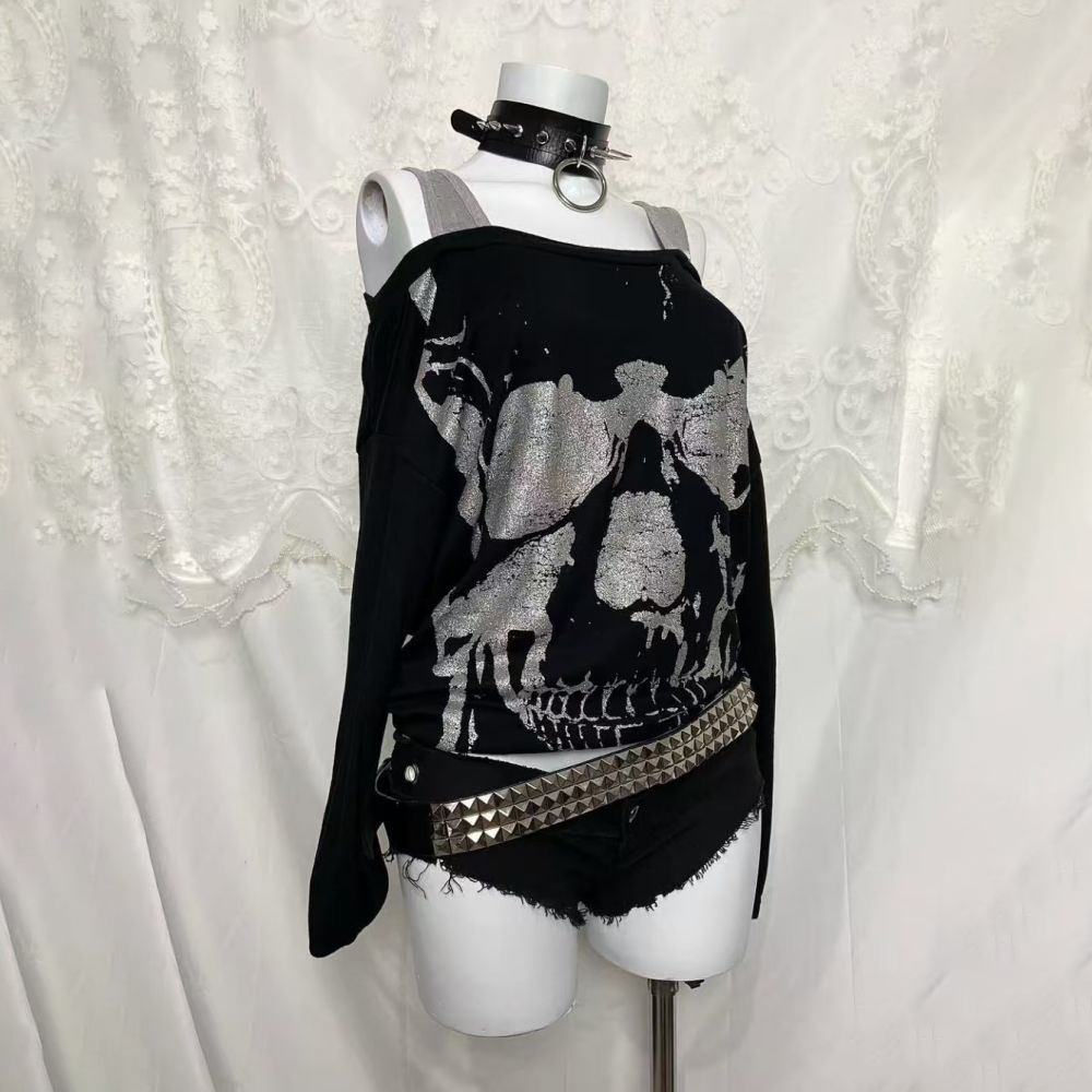 Y2K Fake Two-Piece Retro Top S - Off Shoulder Top recension och pris