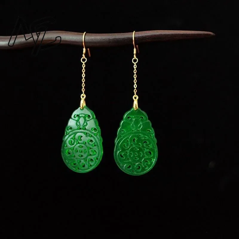 925 Silver Natural Green Jade  - Women Fashion Jewellery recension och pris