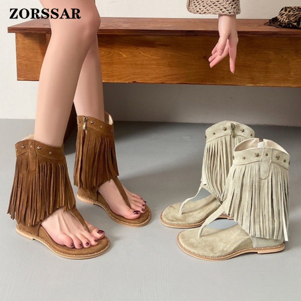 Women's Fringe Decor Studded T - Women'S Fashion Boots recension och pris