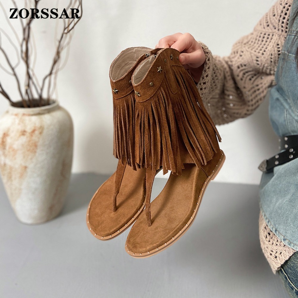 Women's Fringe Decor Studded T - Women'S Fashion Boots recension och pris
