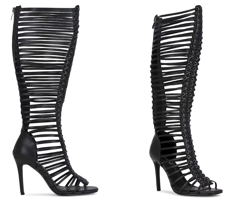 Women Black Caged Strappy Stil - Women'S Fashion Boots recension och pris