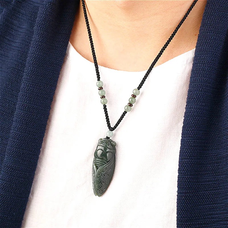 Natural Hetian Jade Cicada Pen - Women Fashion Jewellery recension och pris