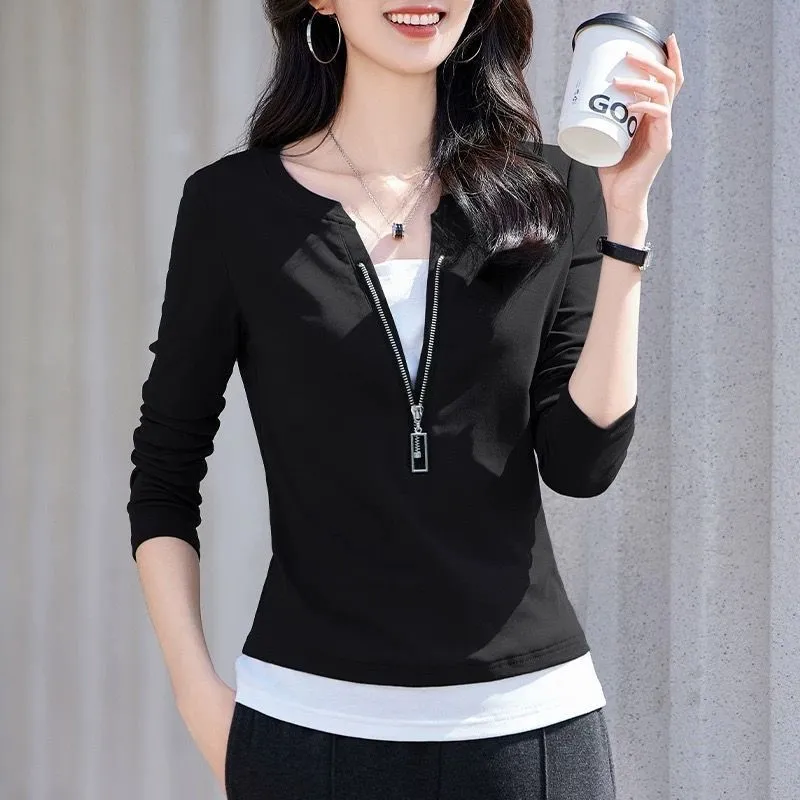 Women's Fashion V-Neck Zip Lon - Women'S Fashion Quarter Zip recension och pris