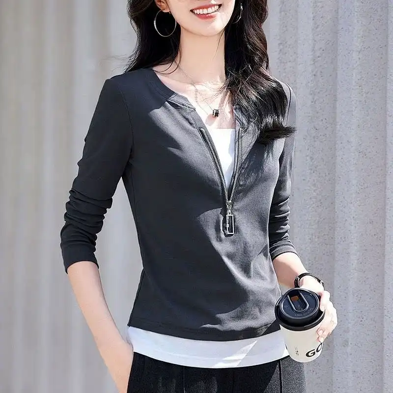 Women's Fashion V-Neck Zip Lon - Women'S Fashion Quarter Zip recension och pris