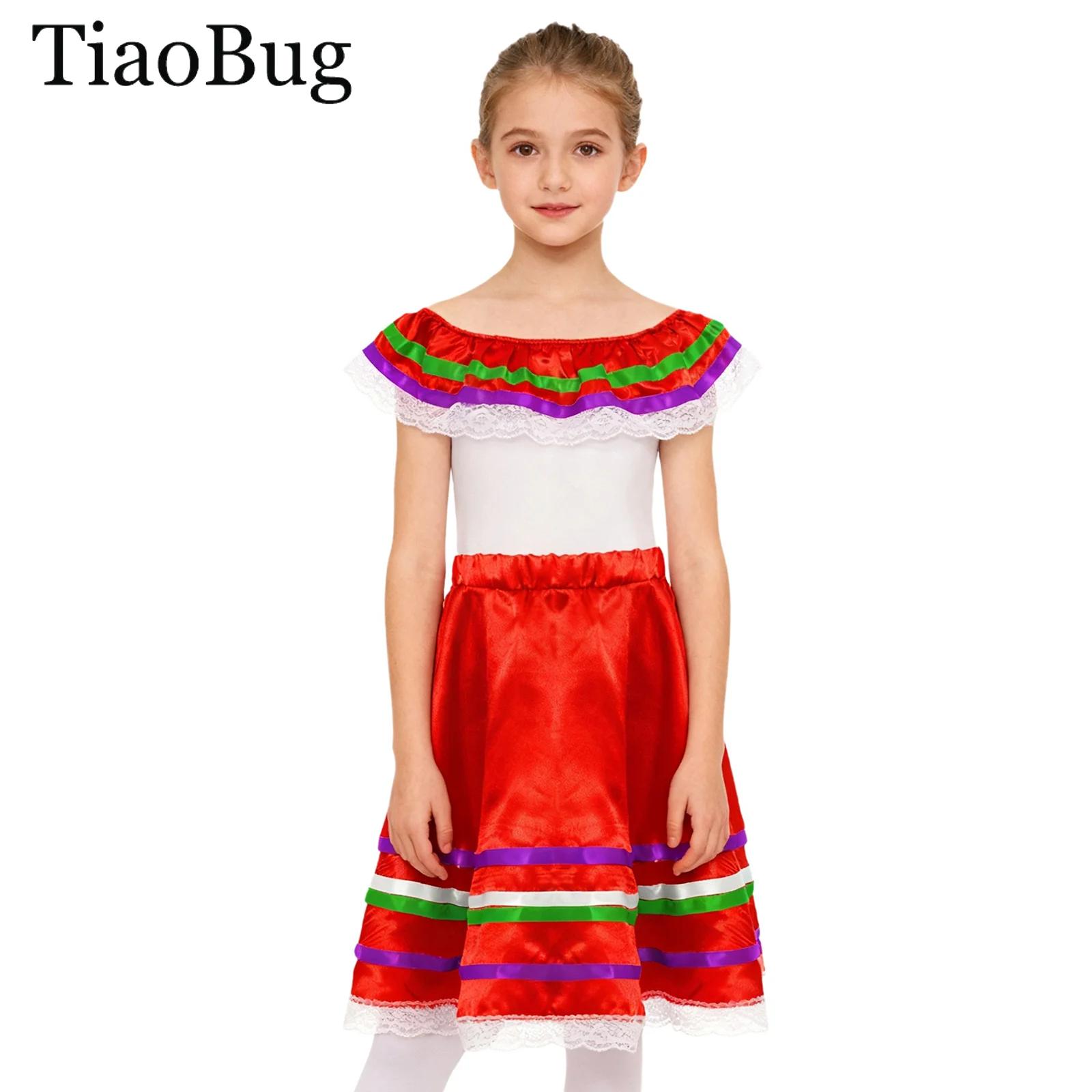 Girls Mexican Flamenco Dance D - Off Shoulder Top recension och pris
