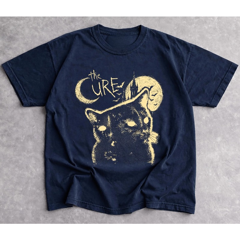 The Cure Band Cat Pattern T-sh - Women'S Fashion From The 90S recension och pris