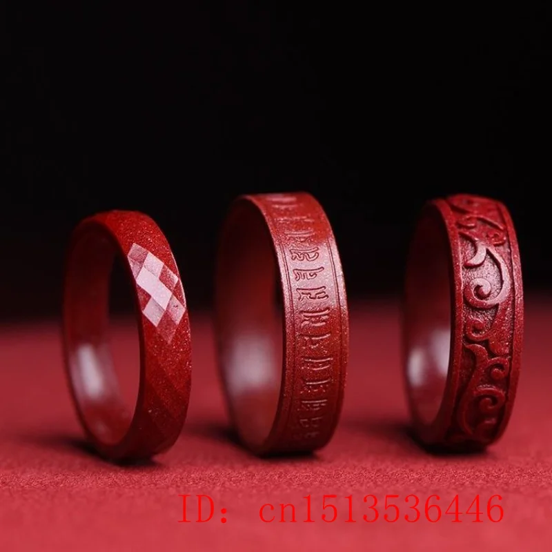Natural Authentic Cinnabar Rin - Women Fashion Jewellery recension och pris