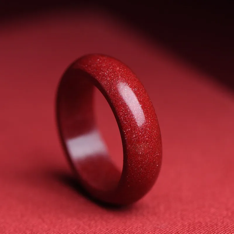 Natural Authentic Cinnabar Rin - Women Fashion Jewellery recension och pris