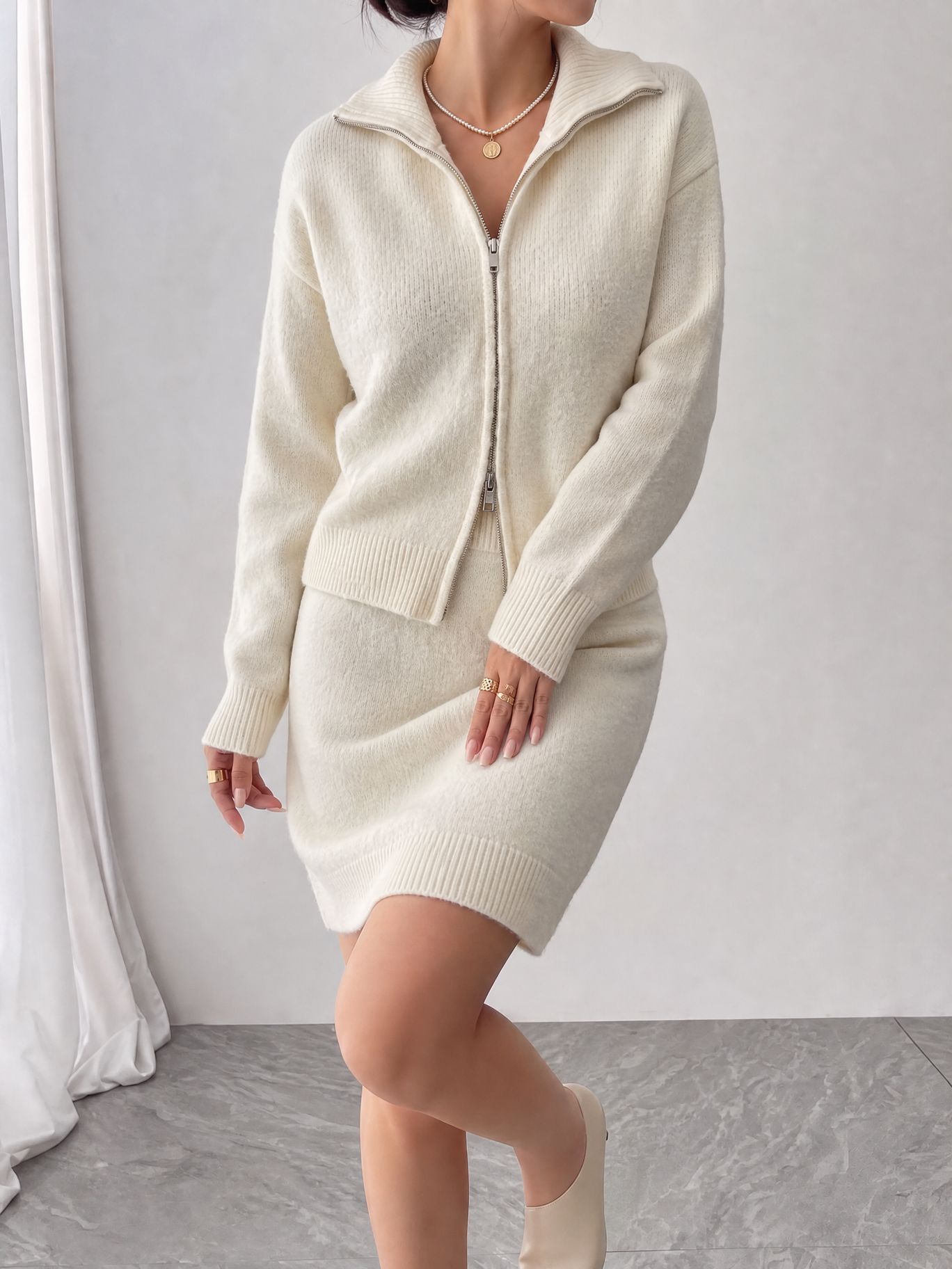 Early Autumn Elegant Knit Zip  - Women'S Fashion Quarter Zip recension och pris