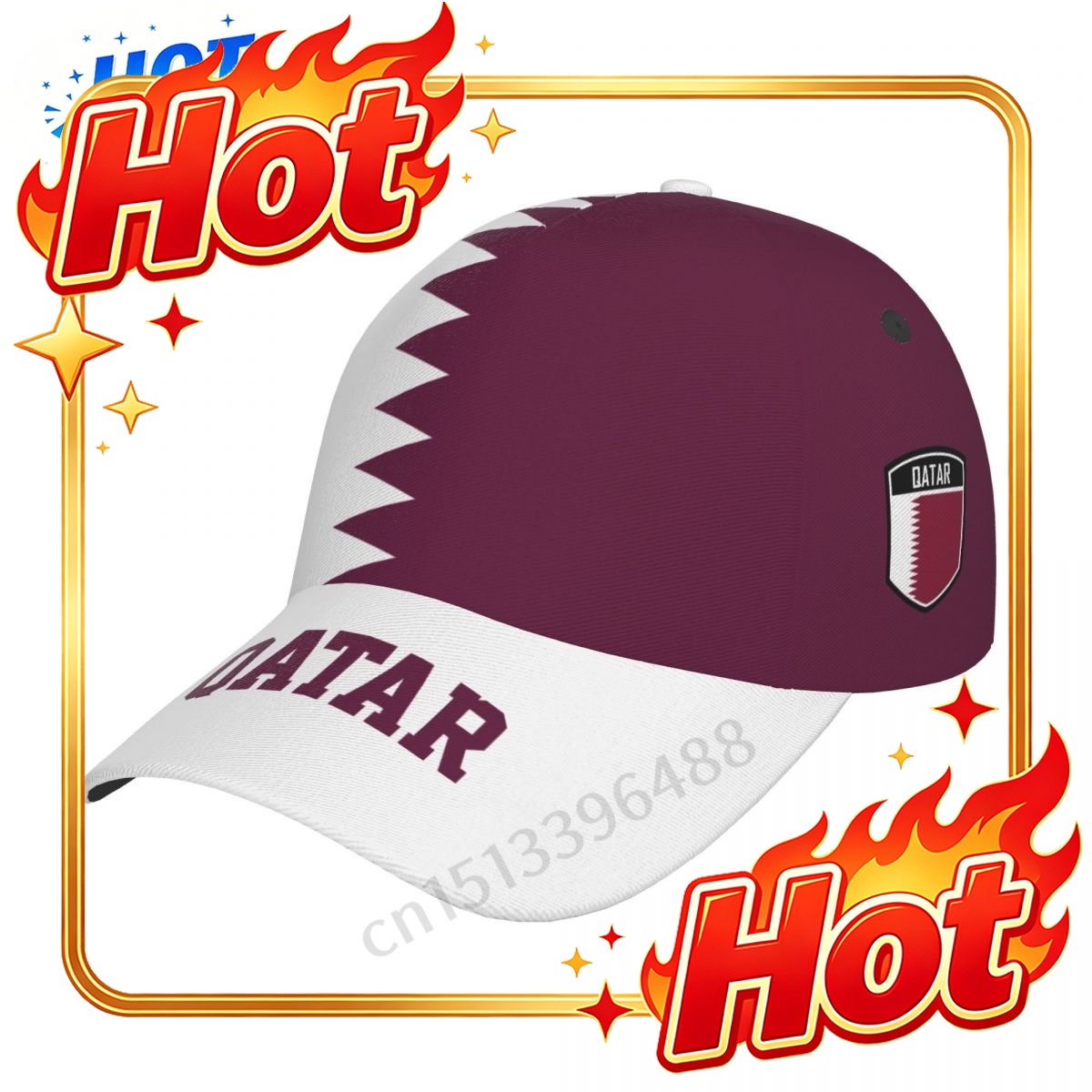 Custom Hats 2025 Qatar Flag 3D - Women Fashion Qatar recension och pris