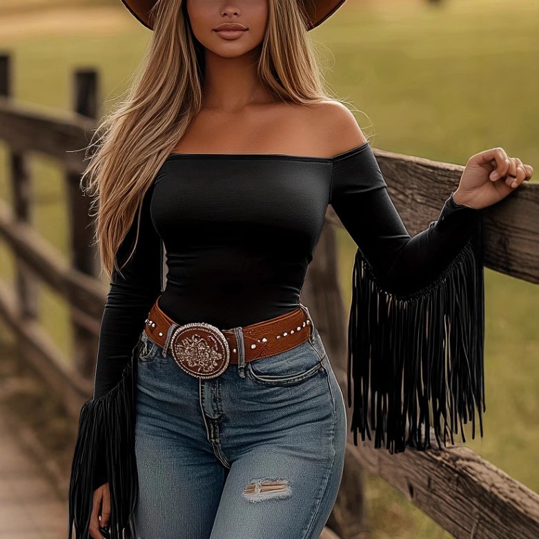 Women Clothes Longsleeve Blous - Off Shoulder Top recension och pris