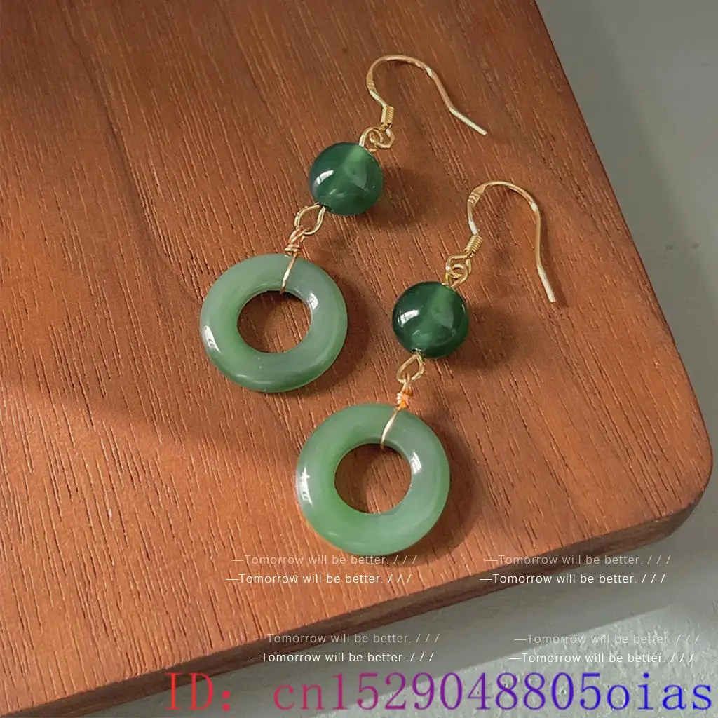 Green Real Jade Ring Earrings  - Women Fashion Jewellery recension och pris