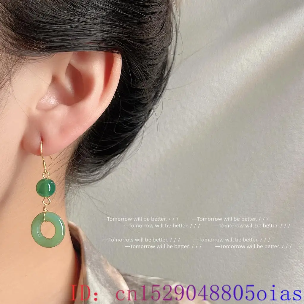 Green Real Jade Ring Earrings  - Women Fashion Jewellery recension och pris