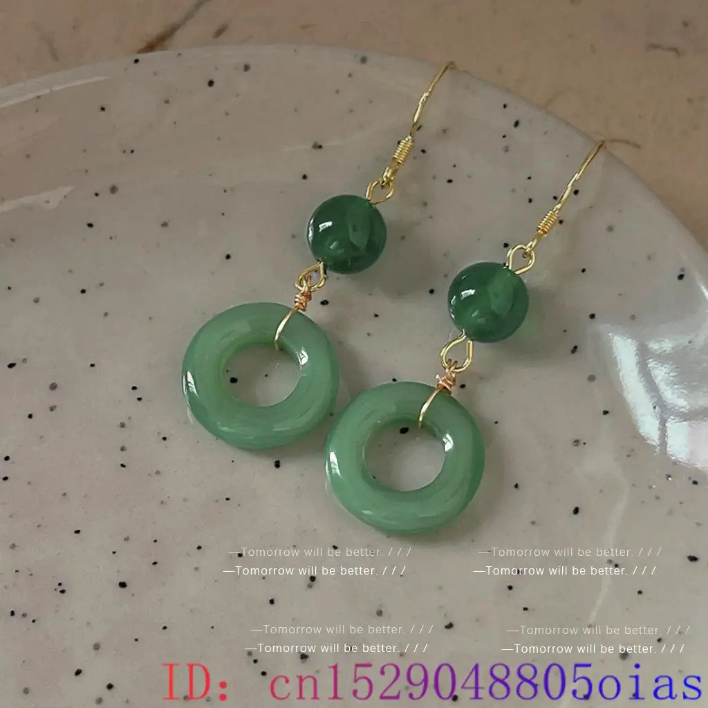 Green Real Jade Ring Earrings  - Women Fashion Jewellery recension och pris