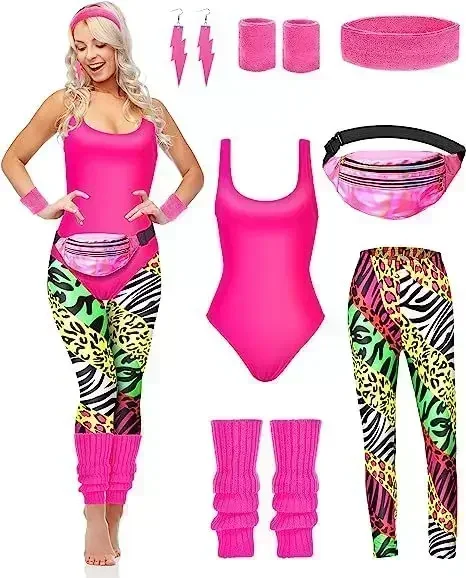 7 Pcs 80s Fancy Workout Costum - Women'S Fashion From The 90S recension och pris