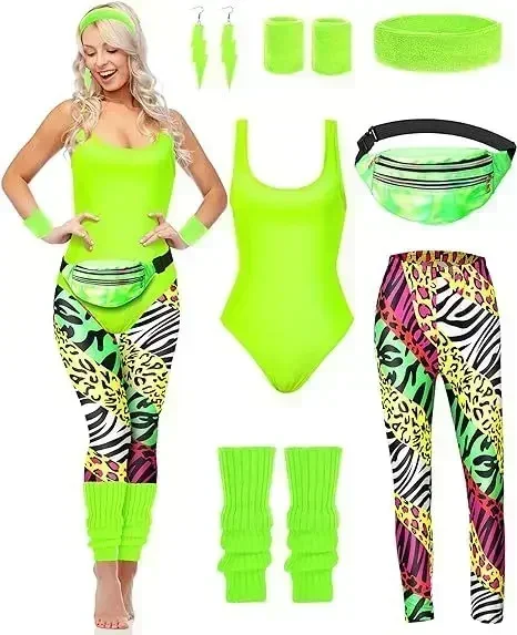 7 Pcs 80s Fancy Workout Costum - Women'S Fashion From The 90S recension och pris