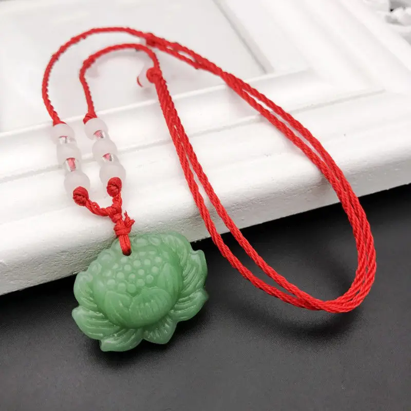 Natural Green Jade Lotus Penda - Women Fashion Jewellery recension och pris