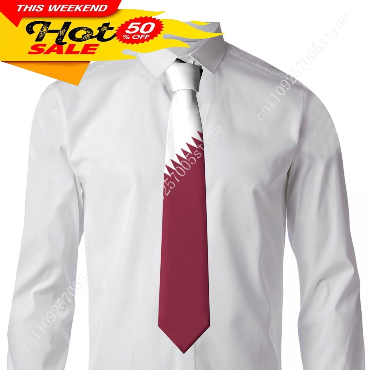 Qatar Flag Tie Emblem Necktie  - Women Fashion Qatar recension och pris
