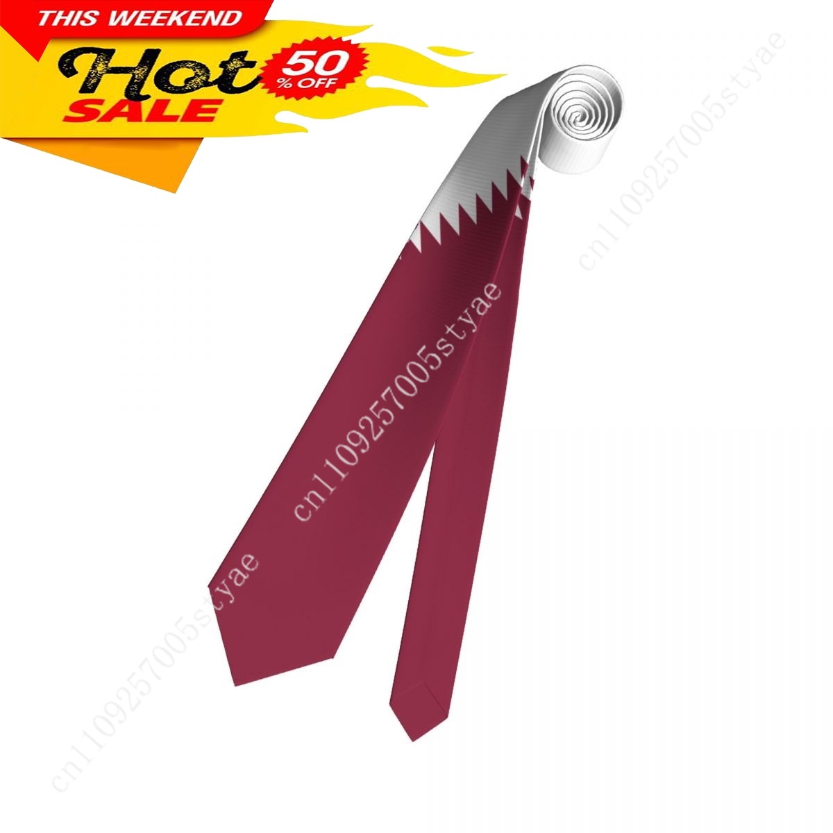Qatar Flag Tie Emblem Necktie  - Women Fashion Qatar recension och pris