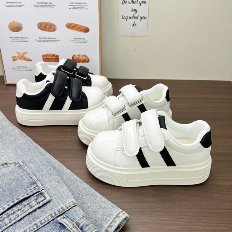 Women Striped Shell Toe Platfo - Women'S Fashion Velcro Sneakers recension och pris
