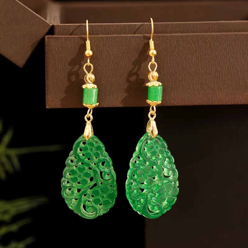 925 Silver Natural Green Jade  - Women Fashion Jewellery recension och pris
