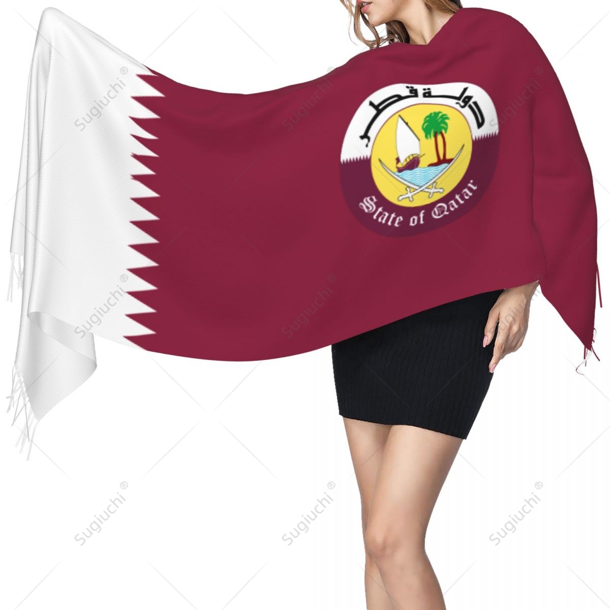 Qatar Emblem Flag Scarf Pashmi - Women Fashion Qatar recension och pris