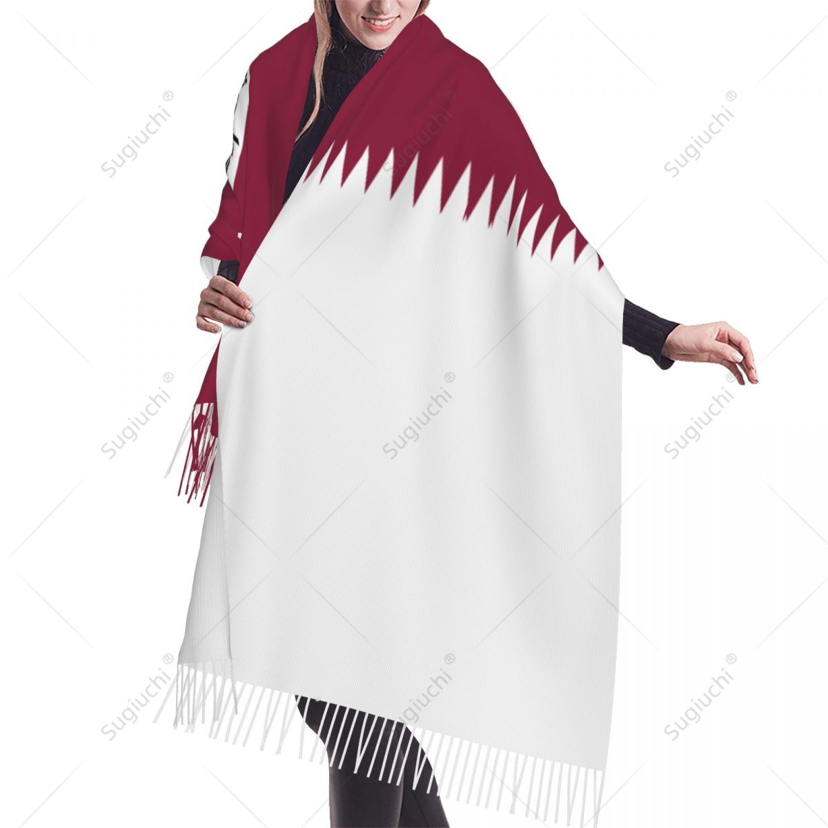 Qatar Emblem Flag Scarf Pashmi - Women Fashion Qatar recension och pris