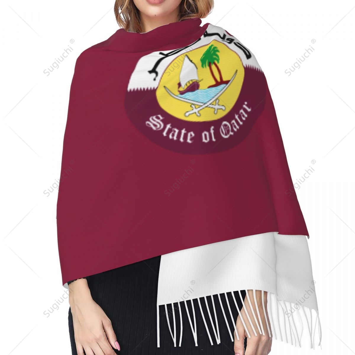Qatar Emblem Flag Scarf Pashmi - Women Fashion Qatar recension och pris