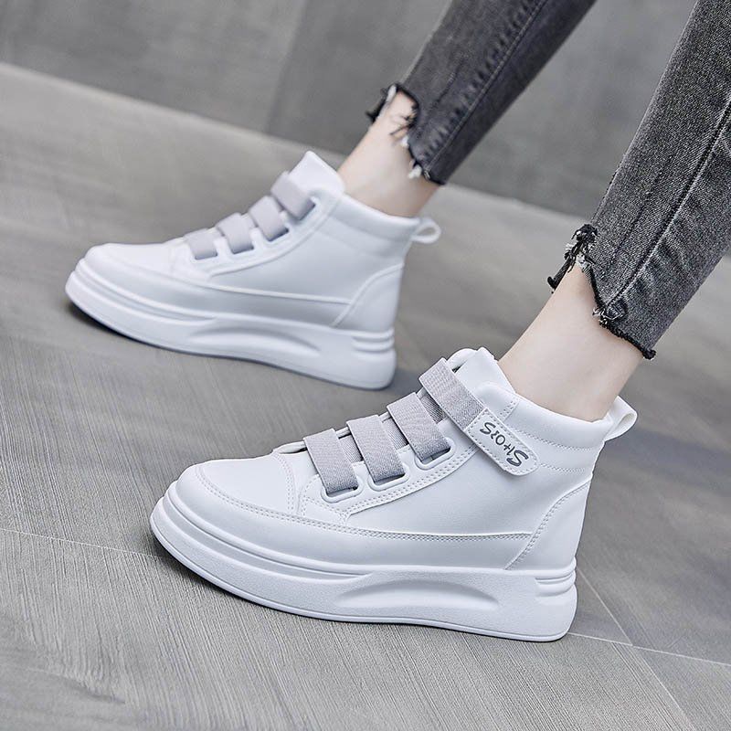 High Top White Sneakers 2025 W - Women'S Fashion Velcro Sneakers recension och pris