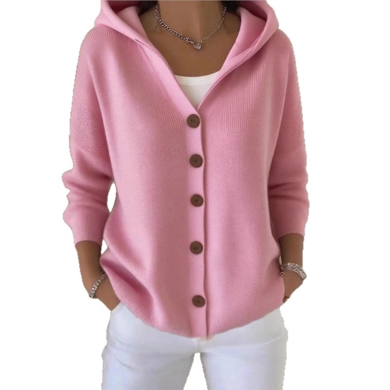 Simple Fashion Knitted Hooded  - Women'S Fashion Quarter Zip recension och pris