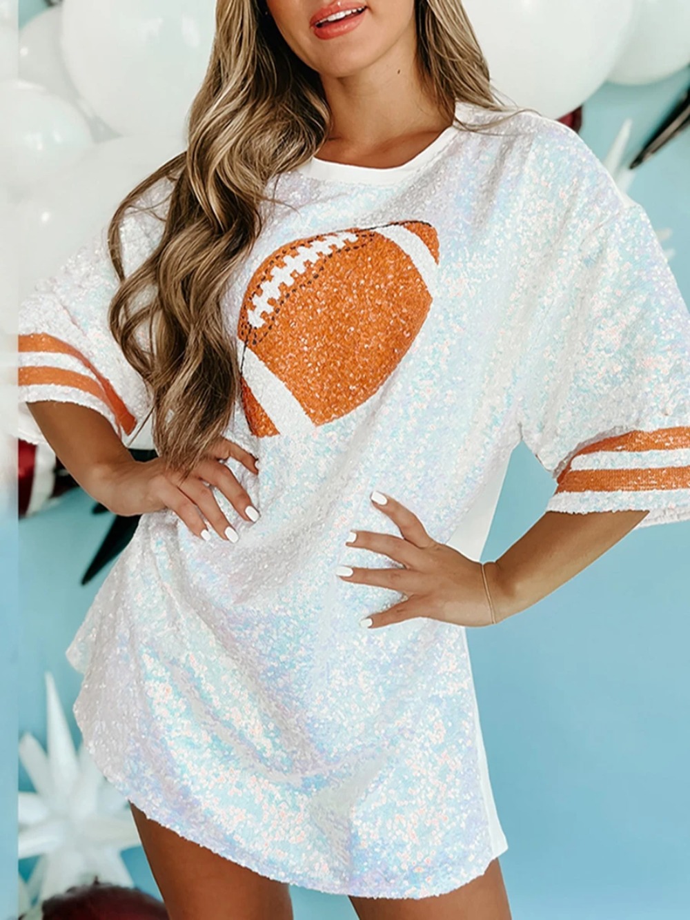 Women Sequined  Long T-Shirts  - Women'S Fashion Rugby Shirt recension och pris