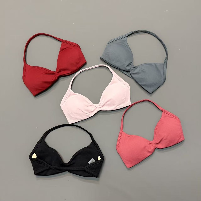 Women Halter Sports Bra V-Neck - Bra Top Seamless recension och pris