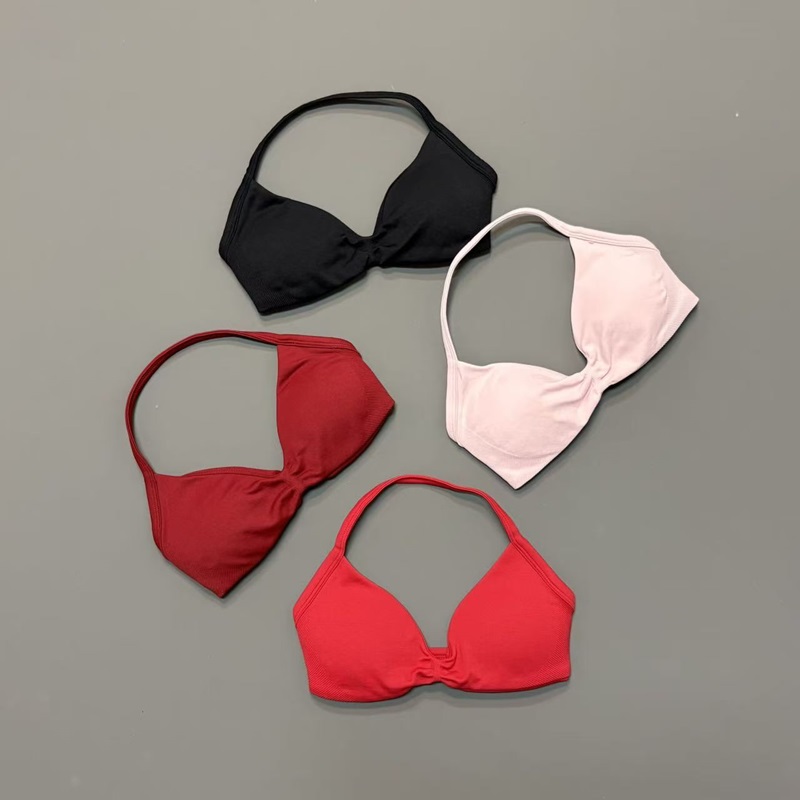 Women Halter Sports Bra V-Neck - Bra Top Seamless recension och pris