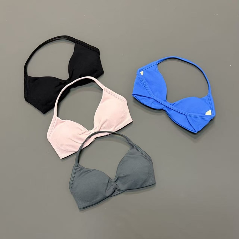 Women Halter Sports Bra V-Neck - Bra Top Seamless recension och pris