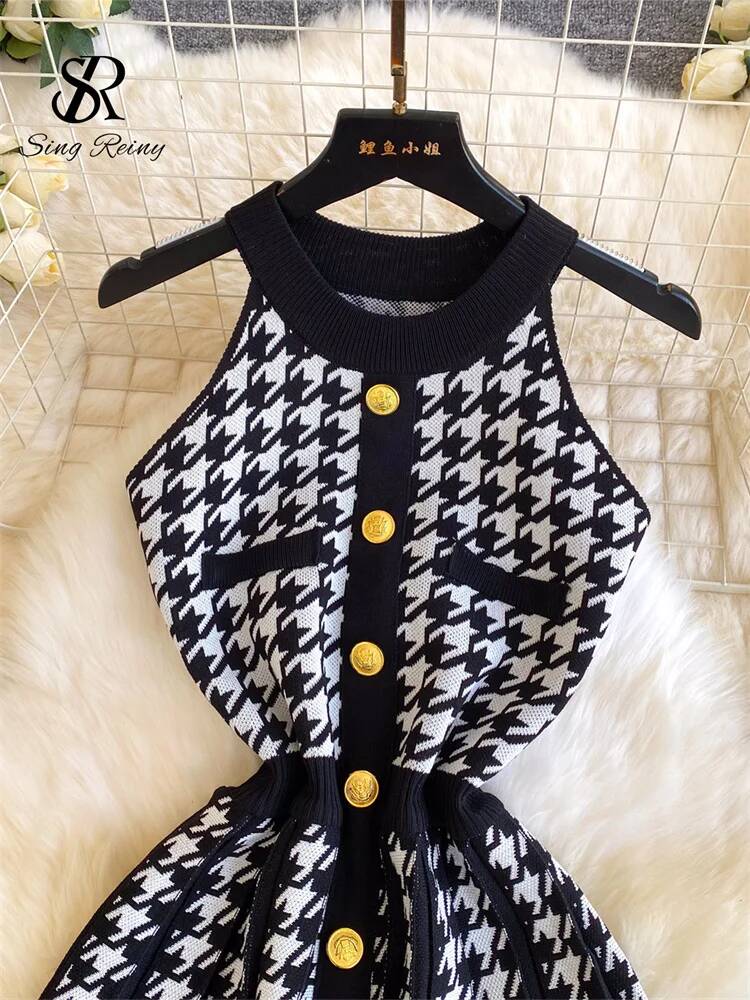 Halter Houndstooth Workwear Dr - Women'S Fashion In The 1950S recension och pris