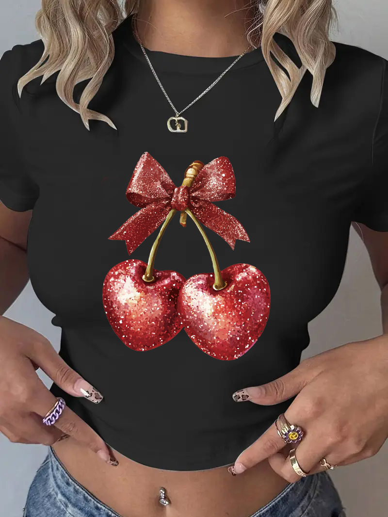 Retro 90s Chic Cropped Cherry  - Women'S Fashion From The 90S recension och pris