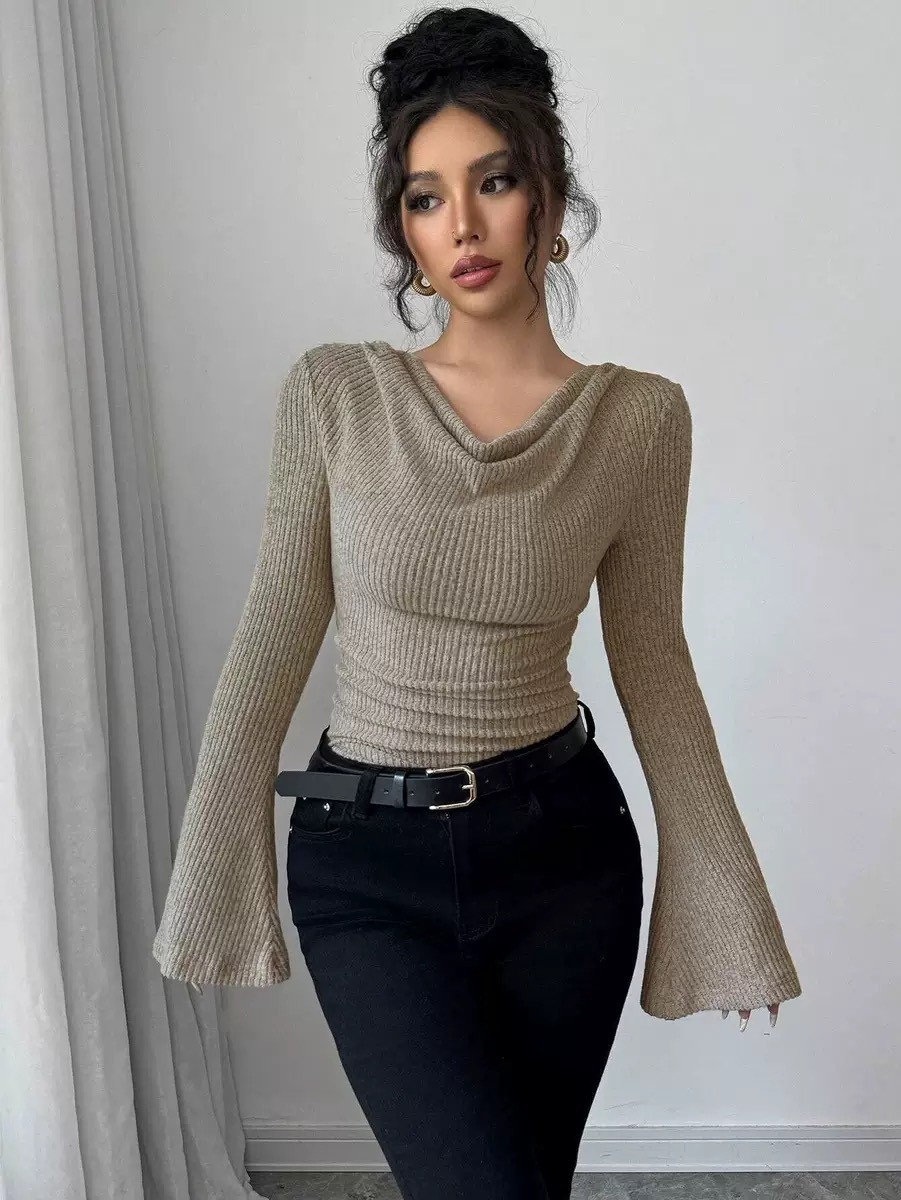 Women Blouse Off Shoulder Cowl - Off Shoulder Top recension och pris