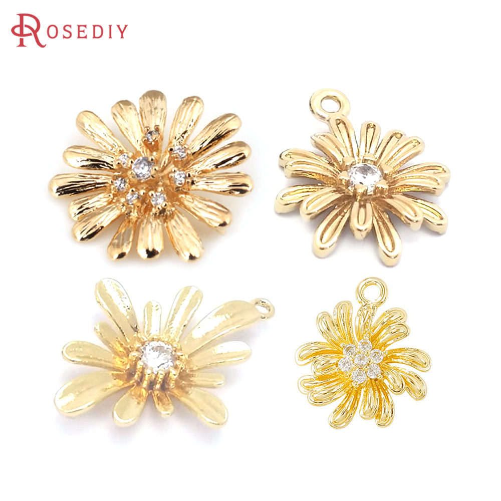 18K Gold Color Brass Sunflower - Women Fashion Jewellery recension och pris