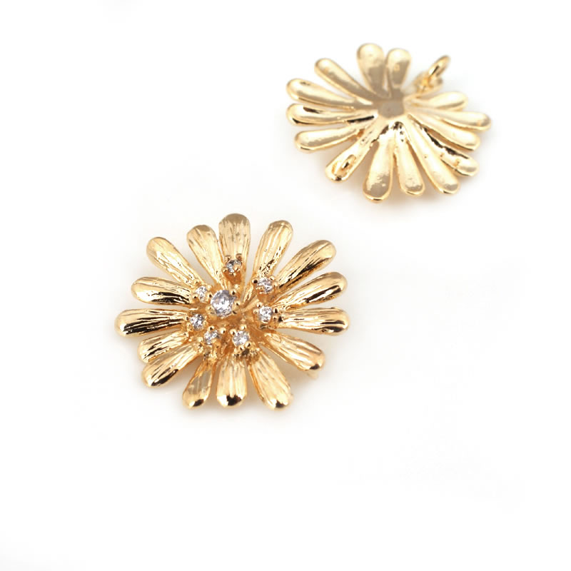 18K Gold Color Brass Sunflower - Women Fashion Jewellery recension och pris