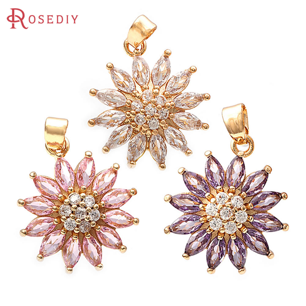 18K Gold Color Brass Sunflower - Women Fashion Jewellery recension och pris