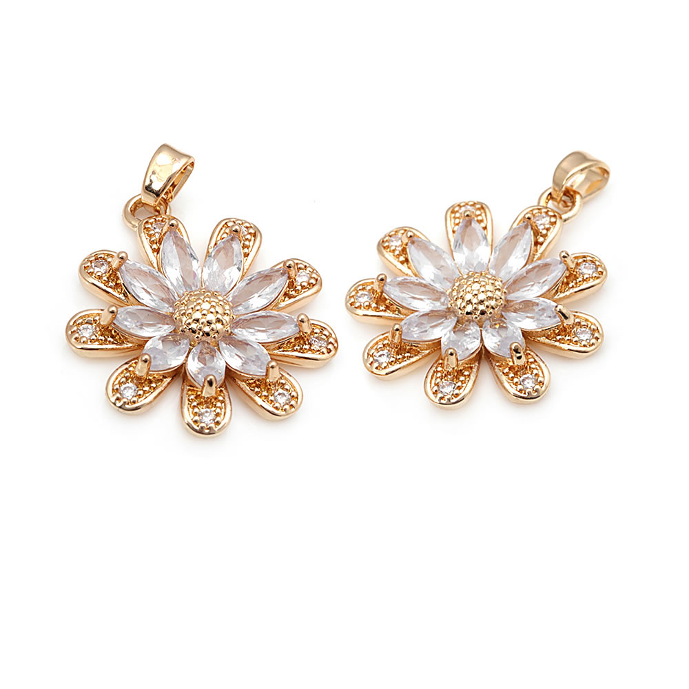 18K Gold Color Brass Sunflower - Women Fashion Jewellery recension och pris