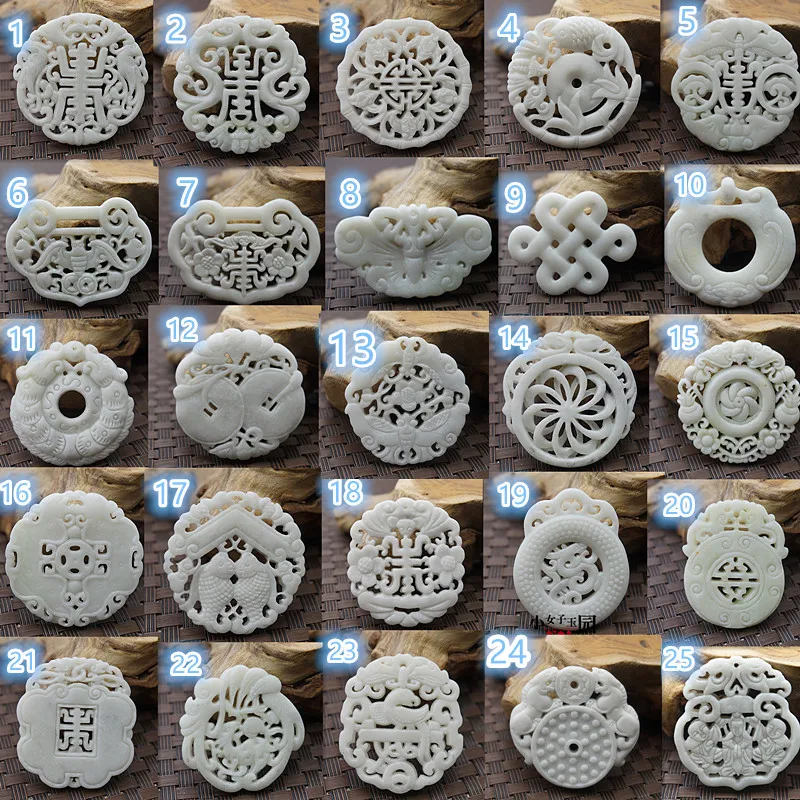 Natural White Jade Carved Luck - Women Fashion Jewellery recension och pris