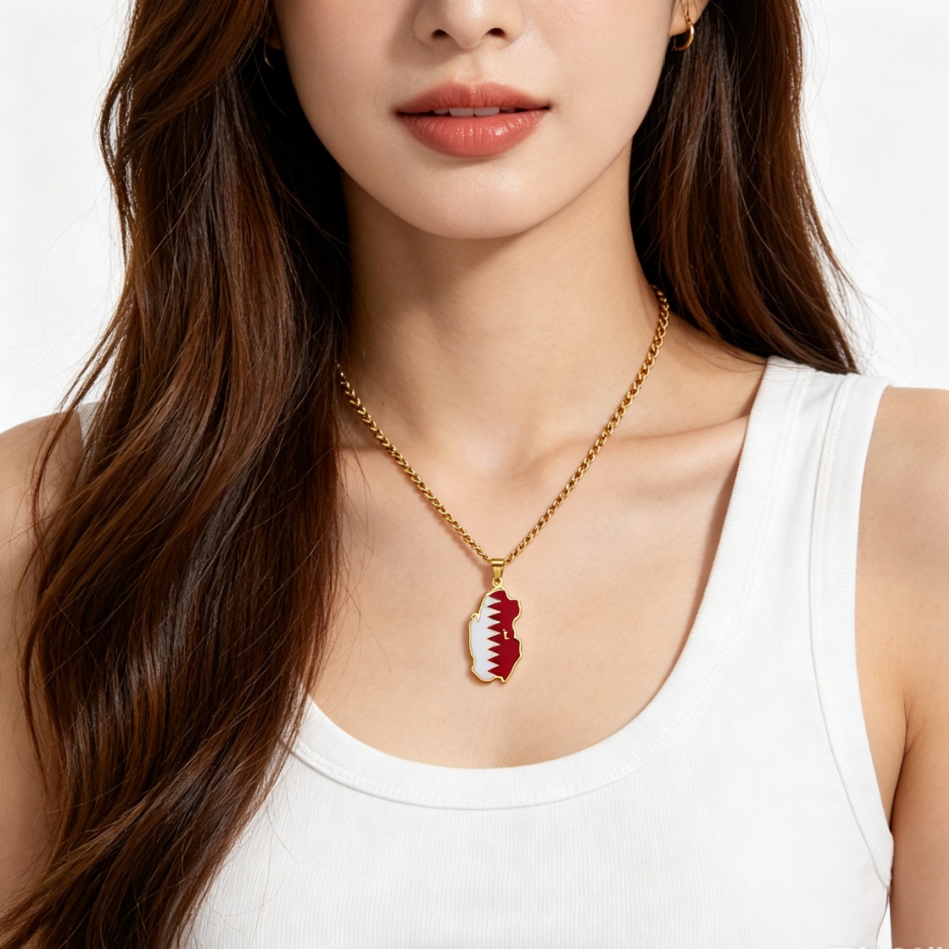 Drip Oil Qatar Map Necklace Fo - Women Fashion Qatar recension och pris